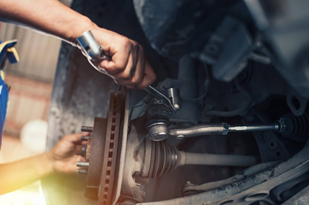 Car suspension is getting repaired in Surrey, BC